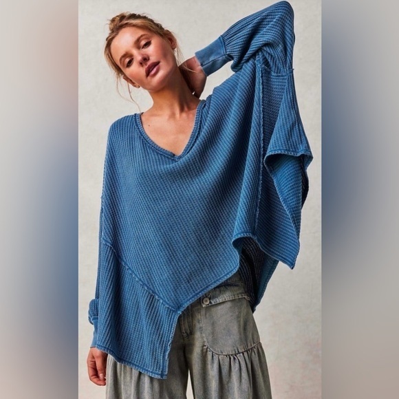 Free People Tops - NWT Free People Coraline Thermal in Legion Blue XS New We the Free $68 retail